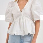 Endless Rose  Puff Sleeve Peplum Top Photo 1