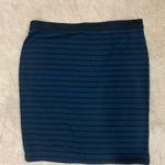 Lou & grey  Navy Blue Striped Knit Skirt Photo 0