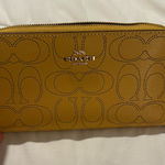 Coach  Mustard Yellow Wristlet Wallet Photo 0