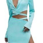 For Love & Lemons Aqua Mini Skirt Size XL Photo 0