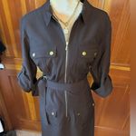 Sharagano New! Women’s Brown  Belted Mini Dress Photo 7