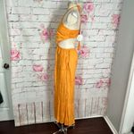 Boho Me  NWT peach halter cutout wide leg cropped jumpsuit Photo 6
