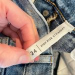 PacSun  High Rise Straight Distressed Light Wash Raw Hem Jeans Womens 24 90s Photo 8