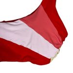 l*space L* Lizzie Bikini Top in Starburst Womens M Red Colorblock Scoop Neck Retro Photo 2