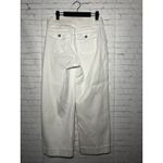 Spanx Wide Leg Cropped Pants White Button Detail High Rise Women's L Photo 4