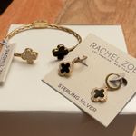 Rachel Zoe NWT Sterling Silver Clover Bracelet Set Photo 7