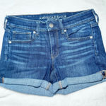 American Eagle  Outfitters Next Level Stretch X Midi Dark Wash Midi Shorts - 6 Photo 0