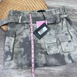 Pretty Little Thing Nwt  grey washed twill cargo‎ micro mini skirt Photo 6