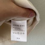 ANINE BING Eva Ribbed High Neck Cotton/Spandex Tank in Stone Women's Size S Photo 7