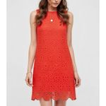 Hill House  Charlie Shift Mini Dress, Poppy Red Scallop Lace, Small Photo 1