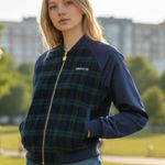 Adidas NWT Originals Tartan Plaid Corduroy Bomber Jacket Green Blue Photo 0