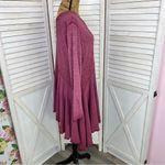 J. Bee Mixed Media Drop Waist Scarf Hem Knit Tunic Shirt Large Purple Photo 2