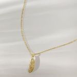 925 Sterling Silver Gold Diamond Leaf Necklace Pendant, 18k Gold Plated Photo 2