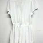 Francesca's  Women White Snatched Waisted Short Sleeve Romper Size Large Photo 3