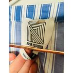 ROSIE ASSOULIN Blue White Striped Wrap Skort Side Slit V Photo 8