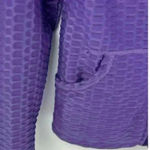 New Mix Women's Purple Textured Full-Zip Hoodie Size S Active Top Photo 4