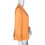 Plaza South Shirt Womens 14 Orange Button Up Checkered‎ Peplum Embroidered Boho Photo 1