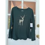 Croft & Barrow  Holiday Shirt Christmas Sz L Green Deer Classic T-shirt New Photo 5