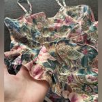 Victoria's Secret Vintage  Floral Satin Ruffle Teddy Bodysuit Sz Medium‎ Photo 3