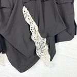 Porto Crochet Long Sleeve Jet Jersey Tunic Size 4/US XL Slinky Lagenlook Black Photo 3