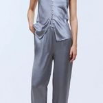 Madewell Straight-Leg Full-Length Pants in Satin Size Small Photo 0