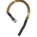 Vintage Gold Stretch Belt With Black Snakeskin Photo 1