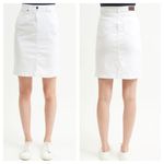 Saint James Jeans Elfy Denim Skirt White High Rise Stretch Pencil Women's 4 Photo 1