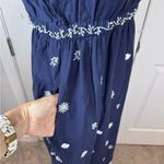 Gretchen Scott Coquette Navy Embroidered Cottagecore Midi Dress Size Small Photo 6