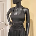 Two pieces Gym Set High Waist Mini Skort Built In Shorts Sport Bea Bustier Top Black Photo 1