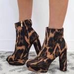 Bamboo Leopard Heel Booties Photo 0