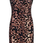 Ralph Lauren  Black & Gold Swirl sequence Mini Dress sz 8 party festive cocktail Photo 0