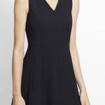 Vince  • Solid Black V Neck Fit Flare Pockets Mini Dress Photo 0