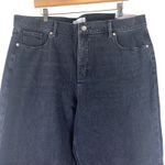 Loft NWT Wide Leg Jeans Womens 34P Black High Rise Raw Hem Boho Indie Retro Photo 4