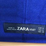 ZARA  KIMONO STYLE BLAZER OPEN FRONT BLUE KNIT TOP WOMENS SIZE‎ M POCKETS Photo 3