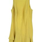 Theia Lemon Yellow Sleeveless Petal Gown size 16 Asymmetrical Ruffle Midi Photo 3