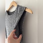 SheIn Frenchy Ribbed Knit Split Thigh Tank Dress Dark Grey Photo 6