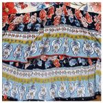 Patrons of Peace Tank Top Womens XS Cream Floral Print Ruffle Hem Sleeveless NWT Photo 4