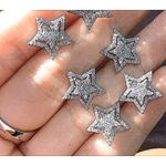 Boutique Large‎ Sparkling Star Earrings | White Gold Plated Silver Photo 2