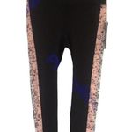 Bebe SPORT DOUBLE PRINT INSERT BLACK CAPRI ROSE PINK PAISLEY PANT 3X Photo 2