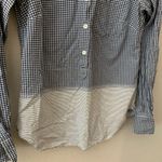 J.Crew Gingham Stripe Blue Popover Blouse Photo 2