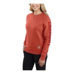 Carhartt Women Med Relaxed Fit Midweight Crewneck Logo sleeve Graphic Sweatshirt Photo 1