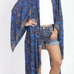 Amuse Society Amuse Society Brooklyn Kimono Duster Cardigan Medina Blue One Size Photo 0