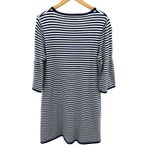 Sail To Sable Navy Stripe Bell Sleeve Shift Dress L Nautical Preppy Coastal Photo 4