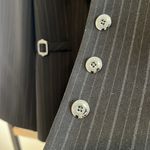 Tahari Arthur S. Levine Black Pinstripe Long Power Suit Blazer, 14 Photo 4