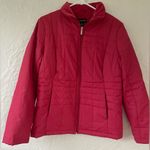 Lands' End  women’s high / mock neck pink fleece lined quilted short jacket;size S Photo 0