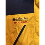 Columbia Vintage  Jacket Tech Series Women’s Medium Yellow Hidden Hood Zip Snap Photo 2