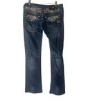 Miss Me  Y2k Size 29 Sequin Low Rise‎ Flap Pocket Dark Wash Bootcut Jeans Photo 4