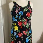 Calvin Klein Black & Florals Flared A-Line Skirt Maxi Dress M Medium Photo 1