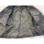 Vintage Dark Green Leather Jacket Button‎ Front Fitted Lined Cropped I.E. Y2K Pink Size L Photo 8