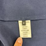 Yigal Azrouel Women’s 4 Top Silk Lambs Leather Navy Blue Open Back Halter Photo 3